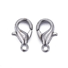 10mm Lobster Claw Clasps Cadmium Free & Lead Free, Gunmetal 20pcs