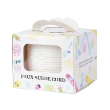 3mm Faux Leather Suede Lace 100yd Spool White
