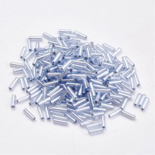 9mm Silverlined Glass Bugle Beads - Light Blue - 20grams