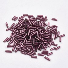 9mm Silverlined Glass Bugle Beads - Saddle Brown - 20grams