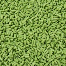 5mm Glass Bugle Beads: Opaque Light Green 20g