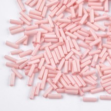 6mm Glass Bugle Beads: Opaque Pink 20g