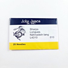 John James Sharps Beading Needle Size 10 Shorts L4310 (25 per pack)