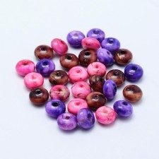 Drawbench Acrylic Beads, Spray Painted Doughnut 8x4.5mm Mixed