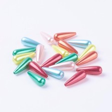 30x10mm Large Teardrop Plastic Beads Mixed Color