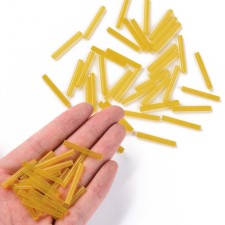 28mm Transparent Glass Bugle Beads - Yellow 20grams