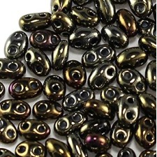 Twin Two Hole Seed Beads 2.5x5mm - Brown Iris - 20g