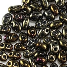 Preciosa Twin Two Hole Seed Beads 2.5x5mm - Brown Iris - 20g