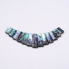 Natural Abalone Shell Graduated Rectangle Beads 13pcs Strand 