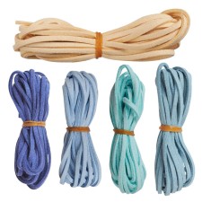 2.5mm Faux Leather Suede Lace 5 Colours 1 Meter ea Mixed Blues
