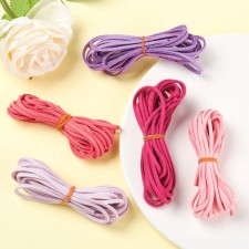 2.5mm Faux Leather Suede Lace 5 Colours 1 Meter ea Mixed Pinks