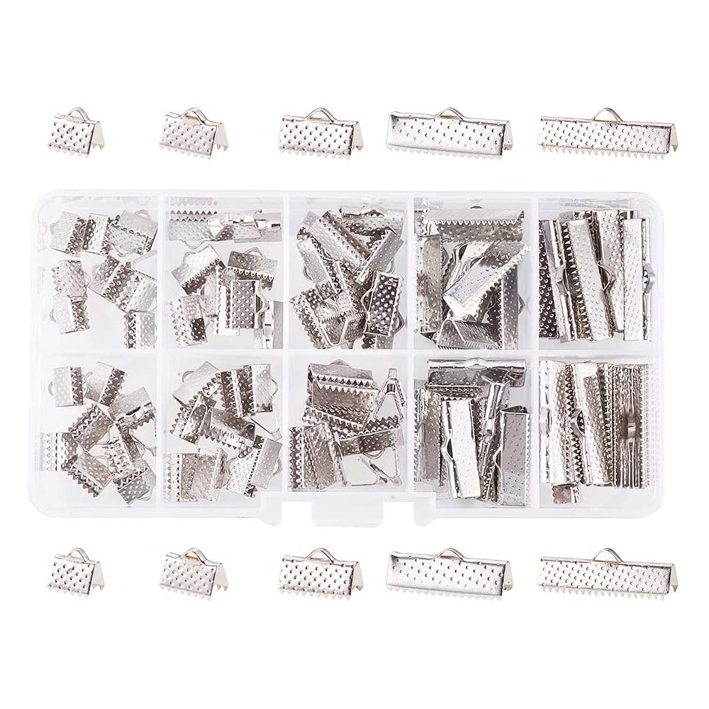 1000Pcs 2mm Round Crimp Beads Jewelry Making Crimp End Spacer Bead, Silver