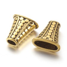 Bead Cone Tibetan Style Caps Antique Gold - 18x17x9mm - 6pcs