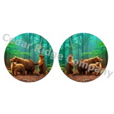 Bear Family 2pcs One Inch Round Epoxy Cabochon Beading Focal Center