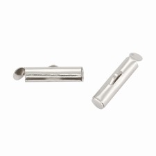 10mm Silver Slider End Caps Tubes Bead Findings 10pcs