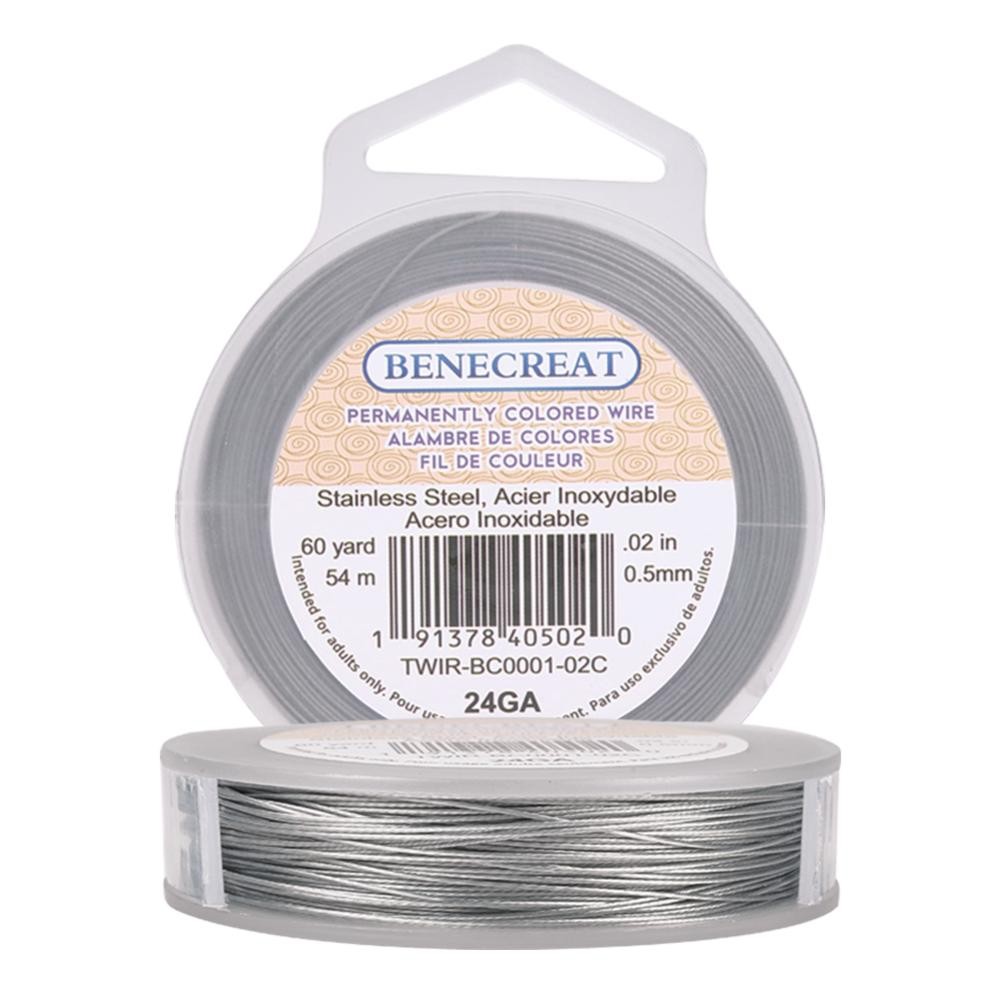 BENECREAT 21 Gauge, 43 Feet Tiger Tail Beading Wire 316 Stainless Steel Wire  for Jewelry Making Crafts, Strapping, Wire Wrapped Pendant Making and Other  Crafts Project 