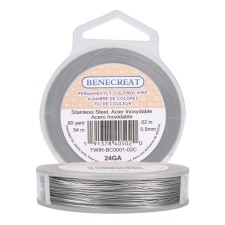 BENECREAT Tiger Tail 7-Strand Nylon Coated Craft Jewelry Beading Wire 55m 0.5mm 24 ga