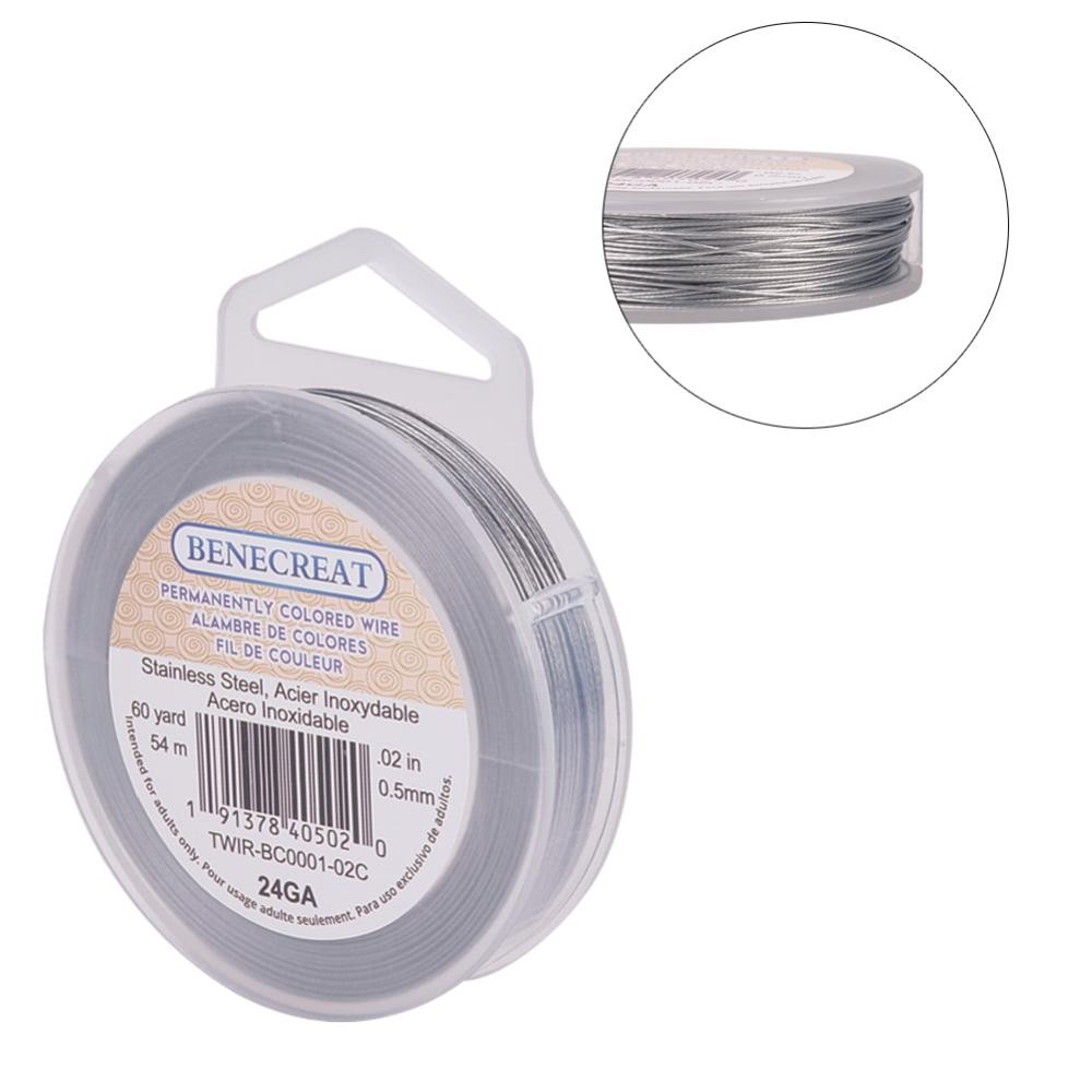 BENECREAT 21 Gauge, 43 Feet Tiger Tail Beading Wire 316 Stainless