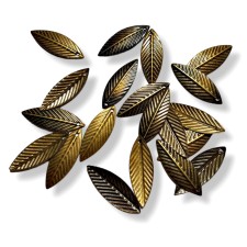 Bronze Tone Metal Alloy Tibetan Leaf Charms 22x8mm 20pc