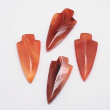 Arrowhead Natural Agate Cabochons, Dyed, Burnt Orange 42~47x22x6mm