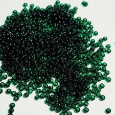 Preciosa Czech Seed Beads Transparent 10/0 - Dk Emerald Green  (25g bag)