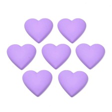 Matte Hearts Opaque Acrylic Cabochons Purple, 27x28x5mm 2pcs