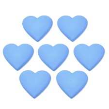 Matte Hearts Opaque Acrylic Cabochons Blue, 27x28x5mm 2pcs