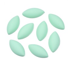 10pcs Matte Horse Eye Opaque Acrylic Cabochons Aquamarine, 24x12x5mm