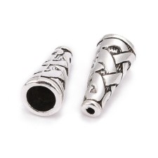 Tibetan Style Alloy Bead Cone, Cadmium Free & Lead Free, Antique Silver, 18x8x8mm, Hole: 1mm