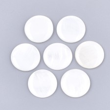 20mm Natural Freshwater Shell Round Cabochons Mother of Pearl - 4pcs
