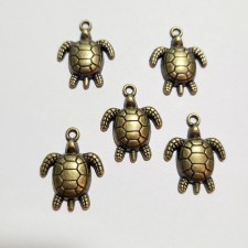 Turtle Charms, Bronze Metal Alloy 24x19mm 5pcs