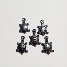 Turtle Charms, Gunmetal, Metal Alloy  20x11mm 5pcs