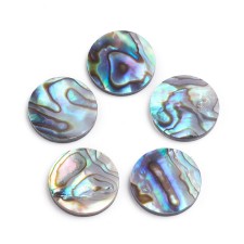 15mm Round Abalone Shell/Paua Shell Cabochon Coin 2pc