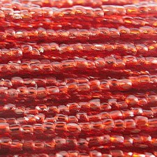 3 Cut Seed Beads Preciosa Czech Silverlined 12/0 - Light Red Full Hank