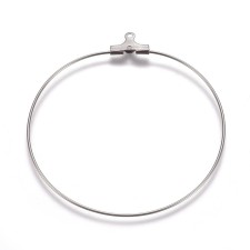 49.5mm Round Hoop Earring Findings Stainless Steel 10pcs