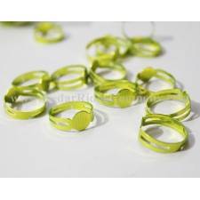 Adjustable Ring Blanks Green 6pcs