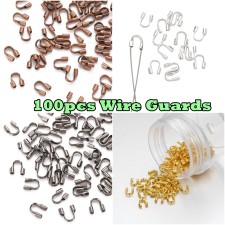 100pcs Wire Guardian and Protectors Jewelry Making, You choose Silver, Copper, Gold, Gunmetal, 5x4mm