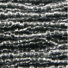 3 Cut Seed Beads Preciosa Czech Silverlined 12/0 - GREY Full Hank