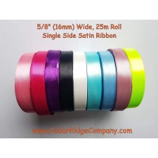 75ft Roll Single Face Satin Ribbon 5/8"(16mm) Wide Polyester Pick Colour
