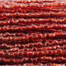 3 Cut Seed Beads Preciosa Czech Silverlined 12/0 - RED Full Hank