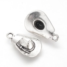 Western Cowboy 3D Hat Tibetan Style Alloy Charms, Cadmium/Lead Free, Antique Silver, 17mm 10pcs