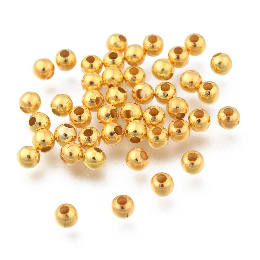 50pc 4mm Spacer Beads, Gold