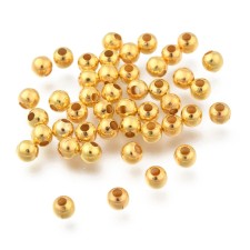 500pcs 4mm Golden Iron Spacer Beads Plated Hole1.5mm