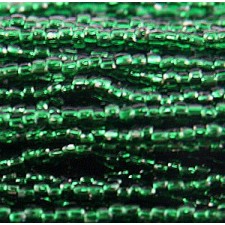 3 CUT SILVERLINED 12/0 - EMERALD (Full Hank)