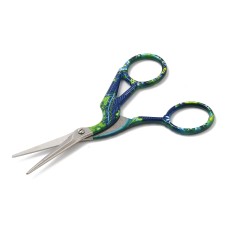 Stork Embroidery Sewing Shears Scissors Green Flower Design