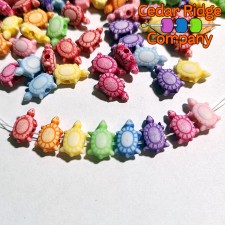 12mm Pastel Turtle Beads - Acrylic Charms for Jewelry Making, 20g Pack