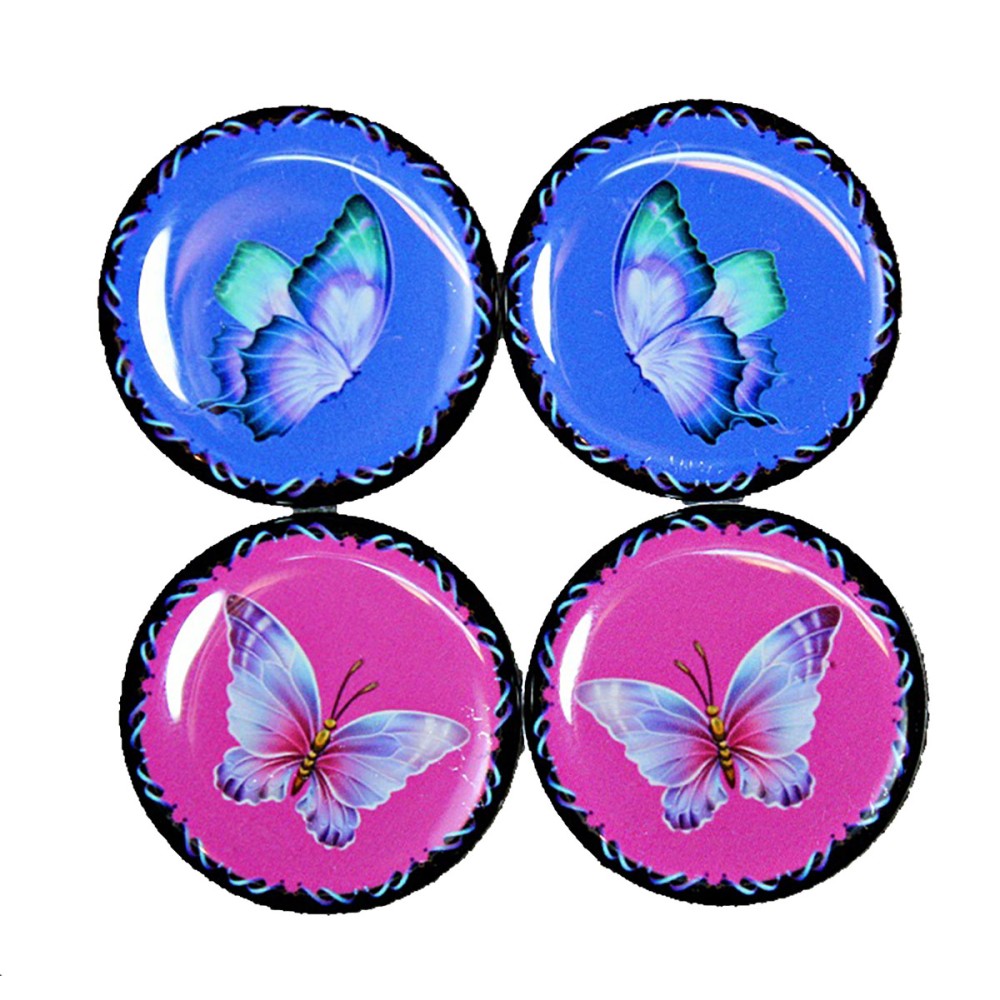 Pink and Blue Butterflies 4pcs Epoxy Cabochon Beading Focal Center Pink and Blue Butterflies 4pcs Epoxy Cabochon Beading Focal Center