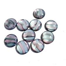 Imitation Shell, Resin Cabochons, 20mm Round Black 10pc