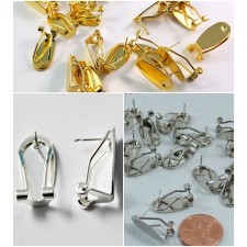 Silver / Gold Fingernail Post, Earring Findings, Mouse Trap Posts