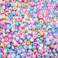 6/0 Glass Seed Beads, Pastel, Macaron Color, Round, Mixed Color, 20g Bag
